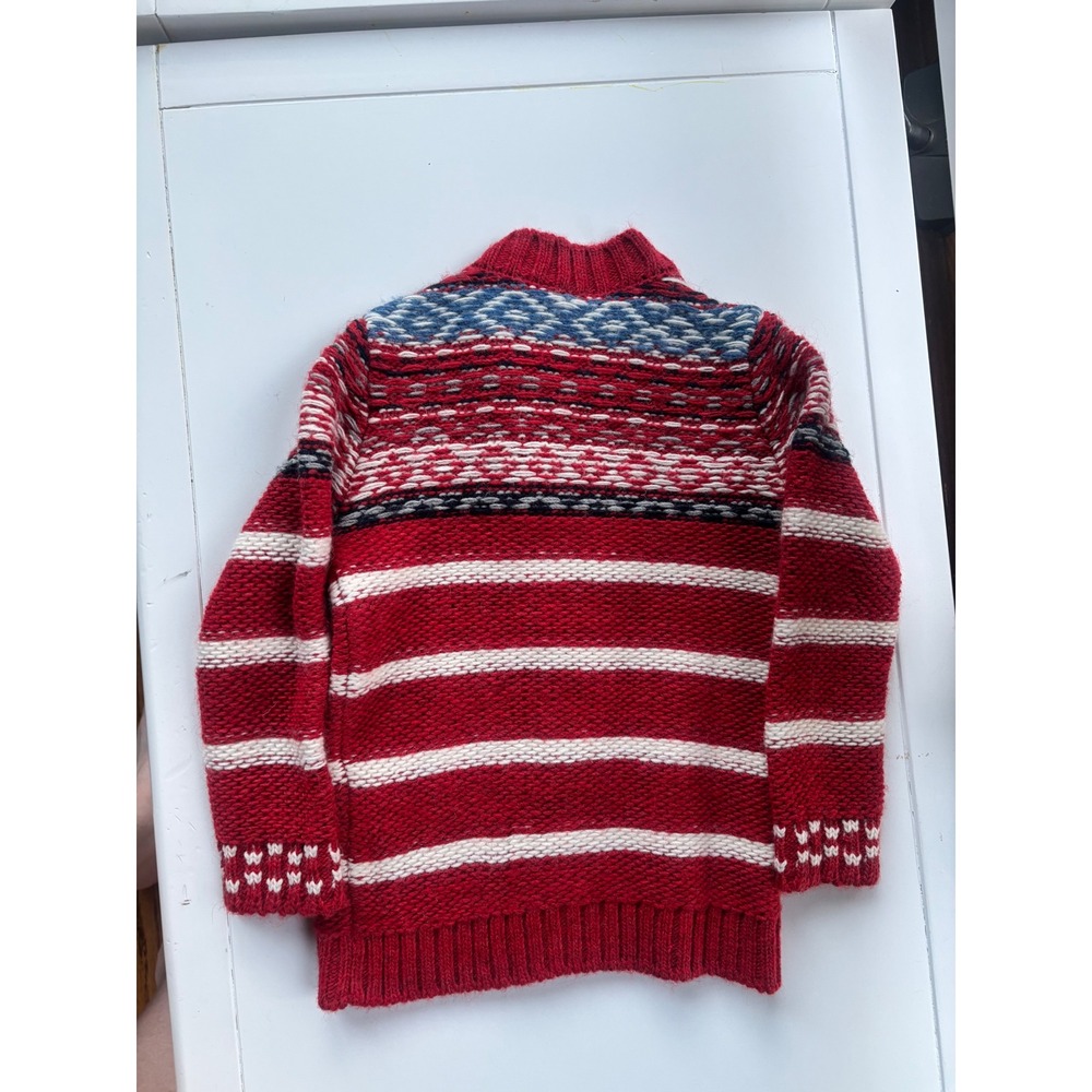 United Colors of Benetton NWT Fair Isle Wool Zip Cardigan Kids 2Y - Picture 3 of 5